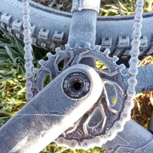 frost on chain and gears